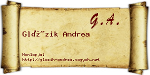 Glózik Andrea névjegykártya